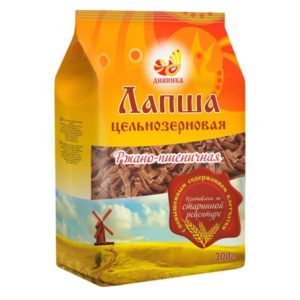 Макароны: Лапша цельнозерновая ржано-пшеничная, 300 г Дивинка