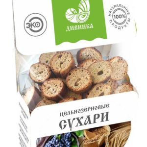 Сухари цельнозерновые с изюмом, 170 г Дивинка