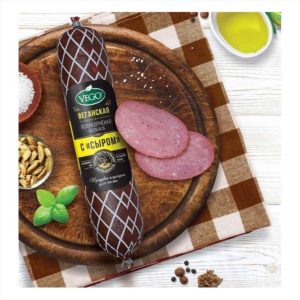 Колбаса полукопченая "С сыром", 450 г ВЕГО