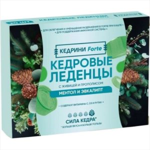 Леденцы Кедровые "Ментол и эвкалипт", уп. (20 шт.) ЭКОЛ