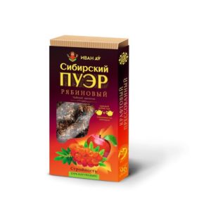 Чай Иван да "Сибирский пуэр", плитка 96 гр, Рябиновый