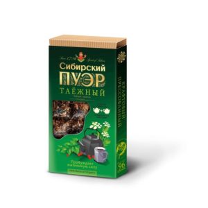Чай Иван да "Сибирский пуэр", плитка 96 гр, Таежный