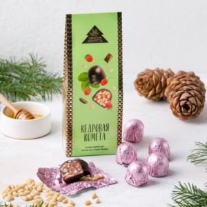 Конфеты "Кедровая комета с земляникой", 70 г Сибирские конфеты
